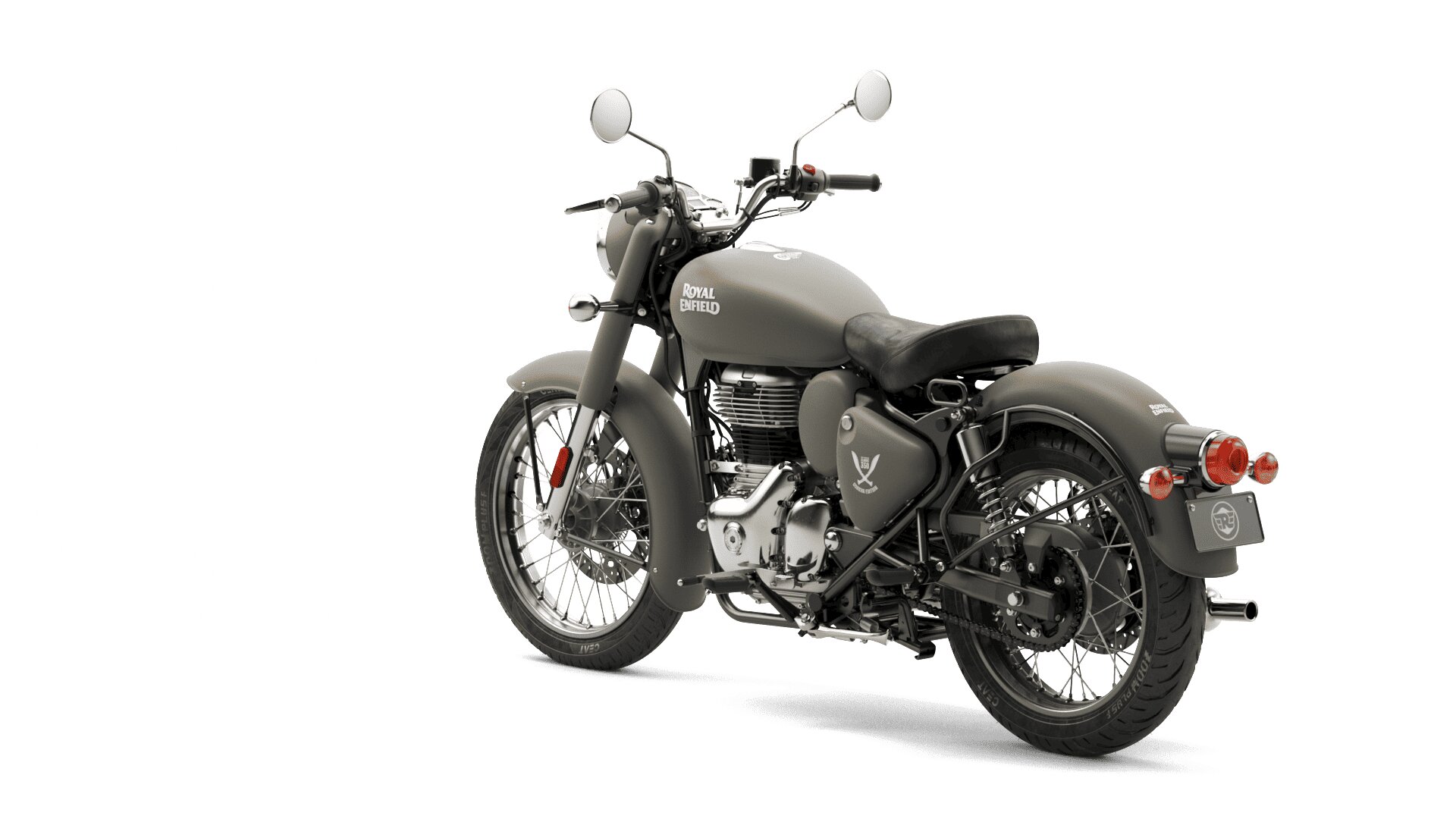 Royal Enfield Classic 350 Gorkha Edition Rear 3-Quarter View