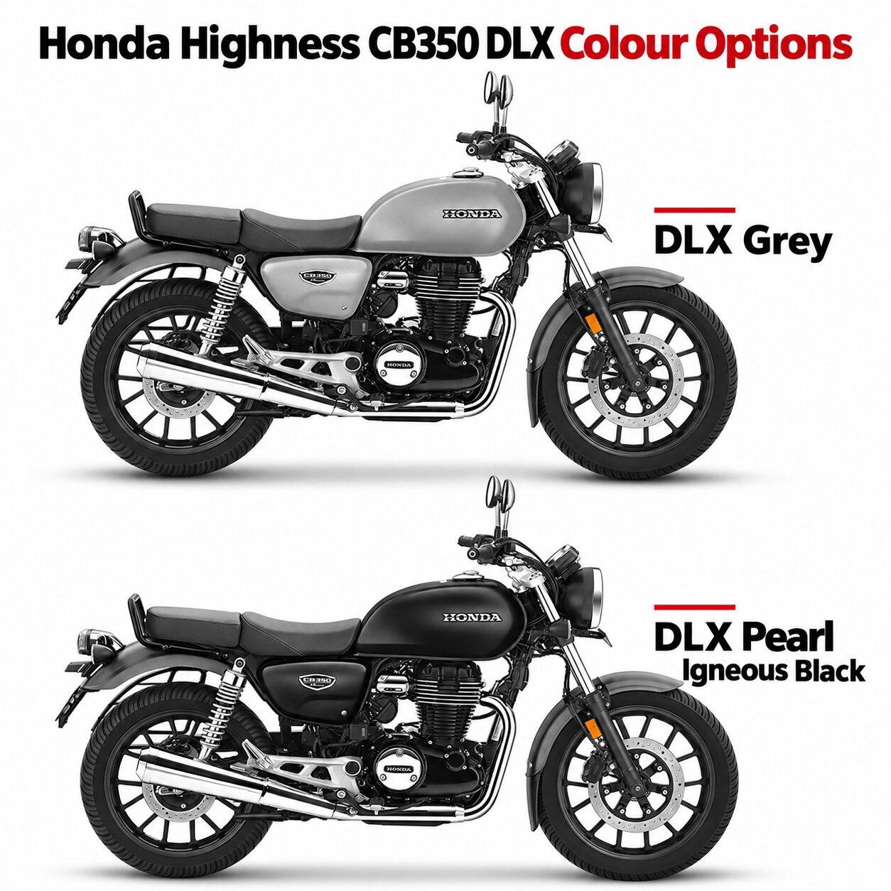 Honda Highness CB350 DLX Colour Options