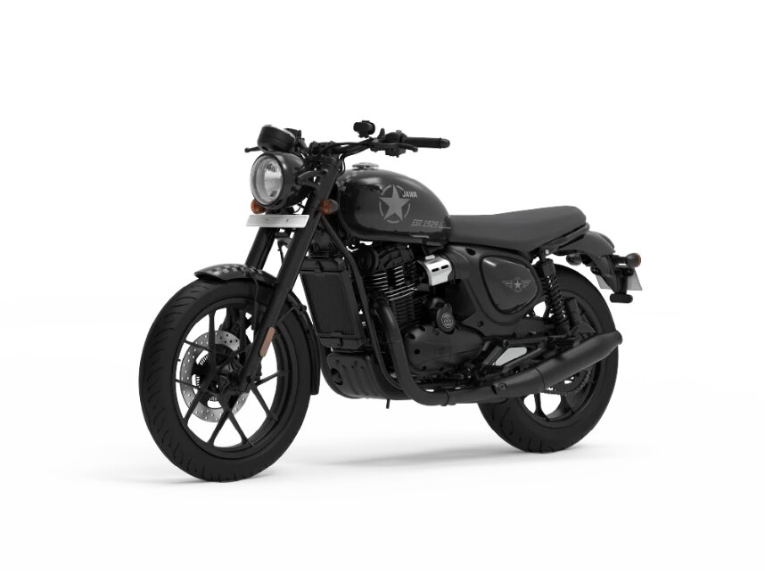 Jawa 42 All Stars Black Front 3-Quarter View