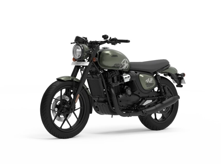 Jawa 42 All Stars Moss Grey Front 3-Quarter View