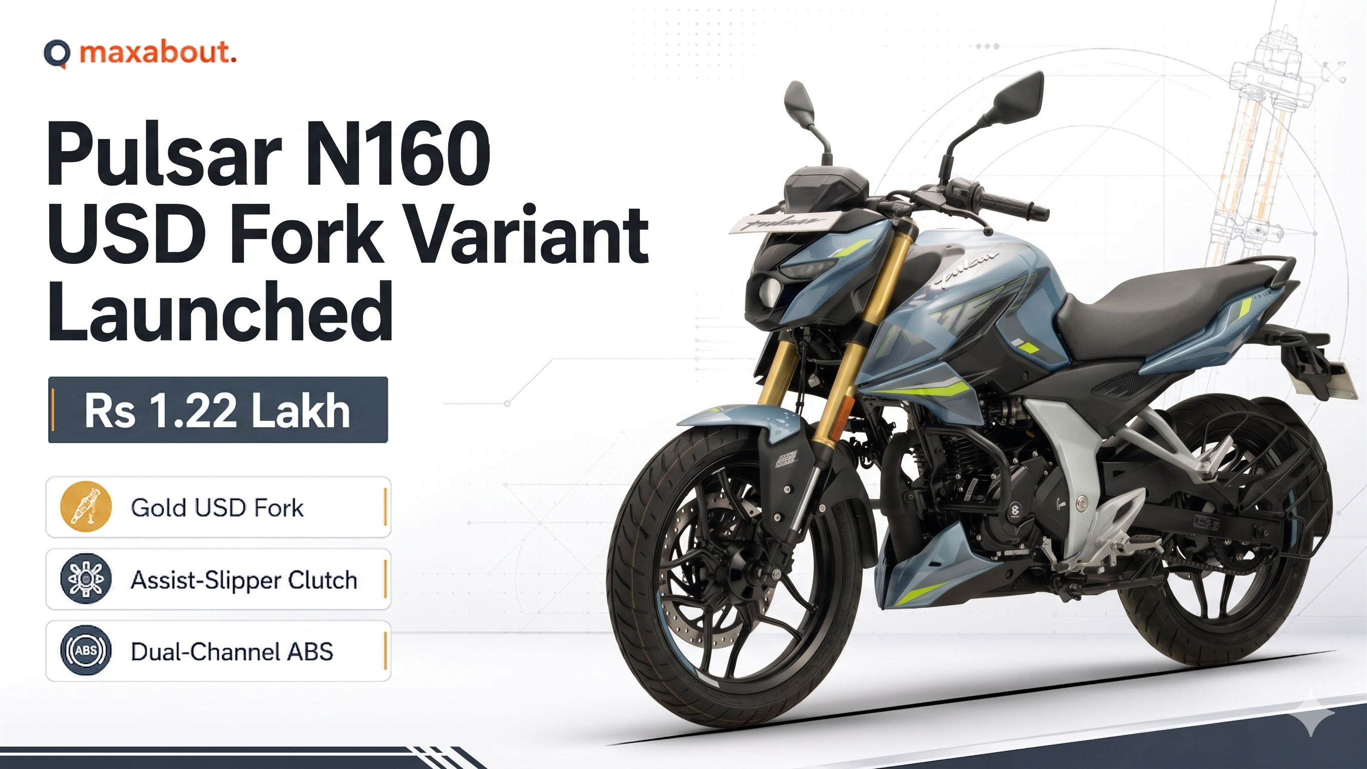 Bajaj Pulsar N160 USD Fork Variant Launched At Rs 1.22 Lakh