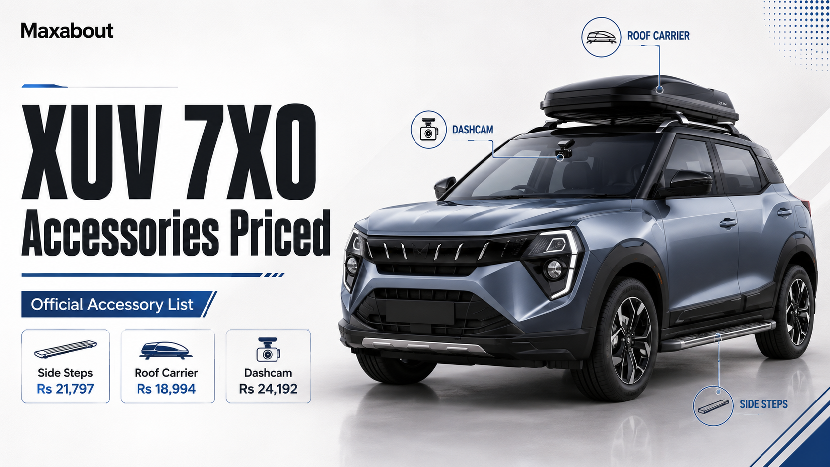 Mahindra XUV 7XO Accessory Prices Detailed Guide