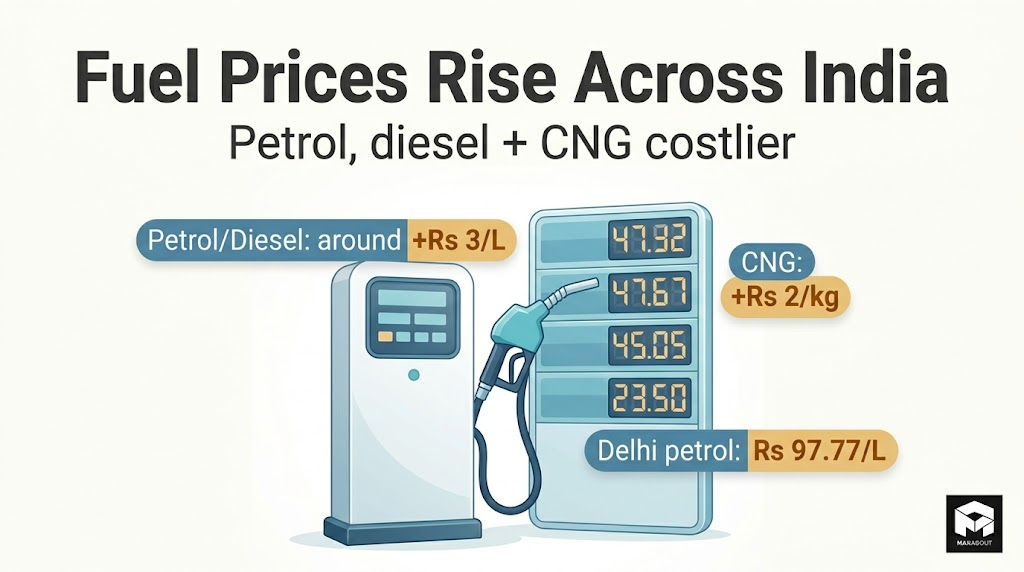 Petrol, Diesel Up ₹3, CNG Up ₹2 Amid Iran War