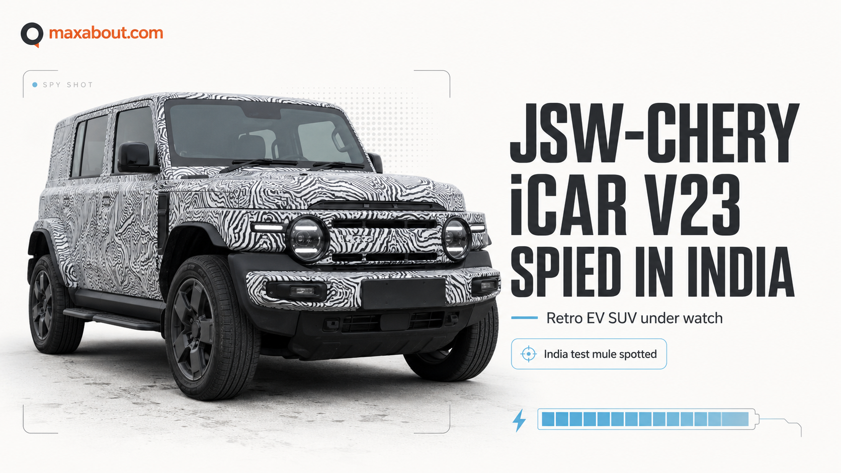 JSW-Chery iCAR V23 Spied Testing In India: Boxy Electric SUV Under Watch