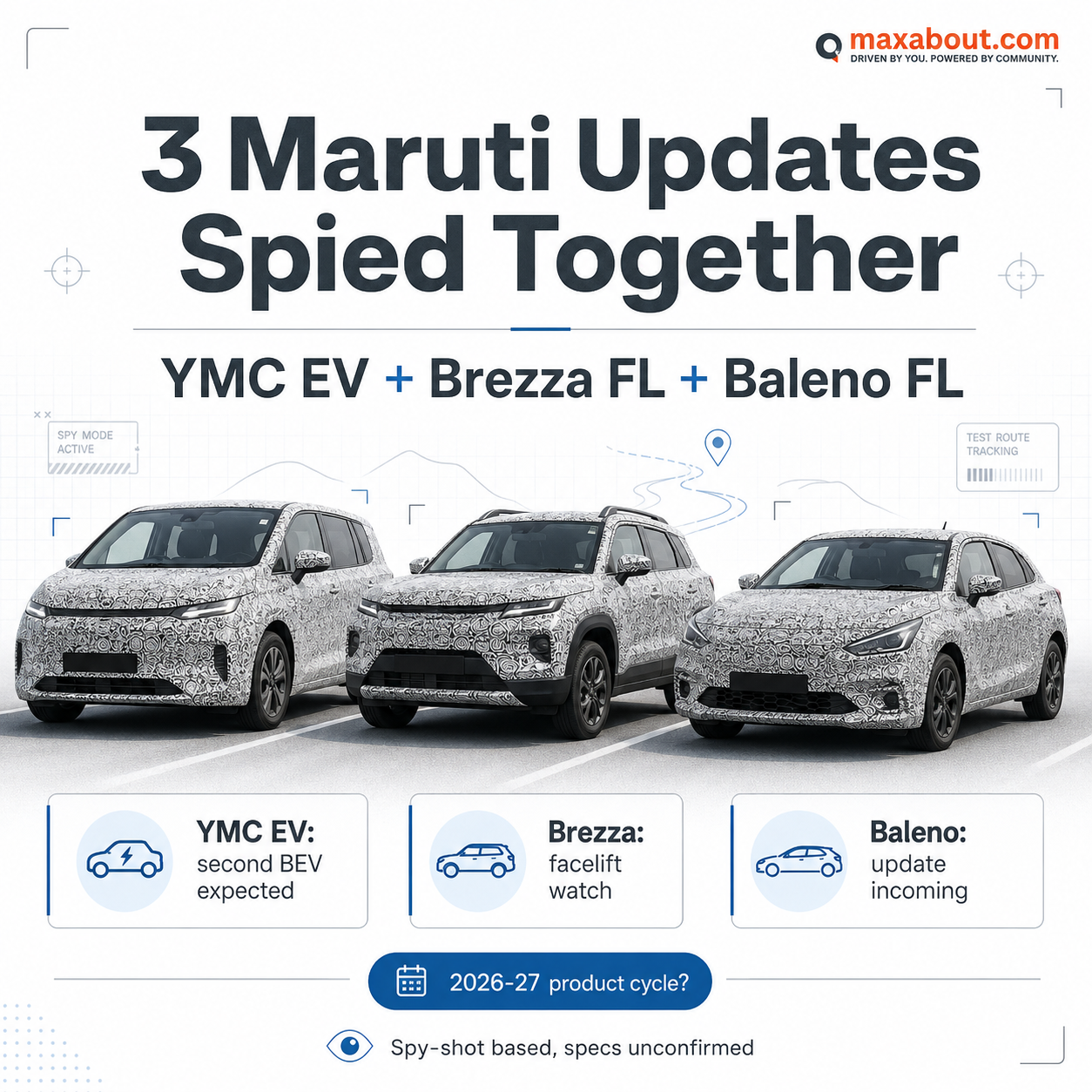 maruti-electric-ymc-brezza-facelift-new-baleno-spotted-testing