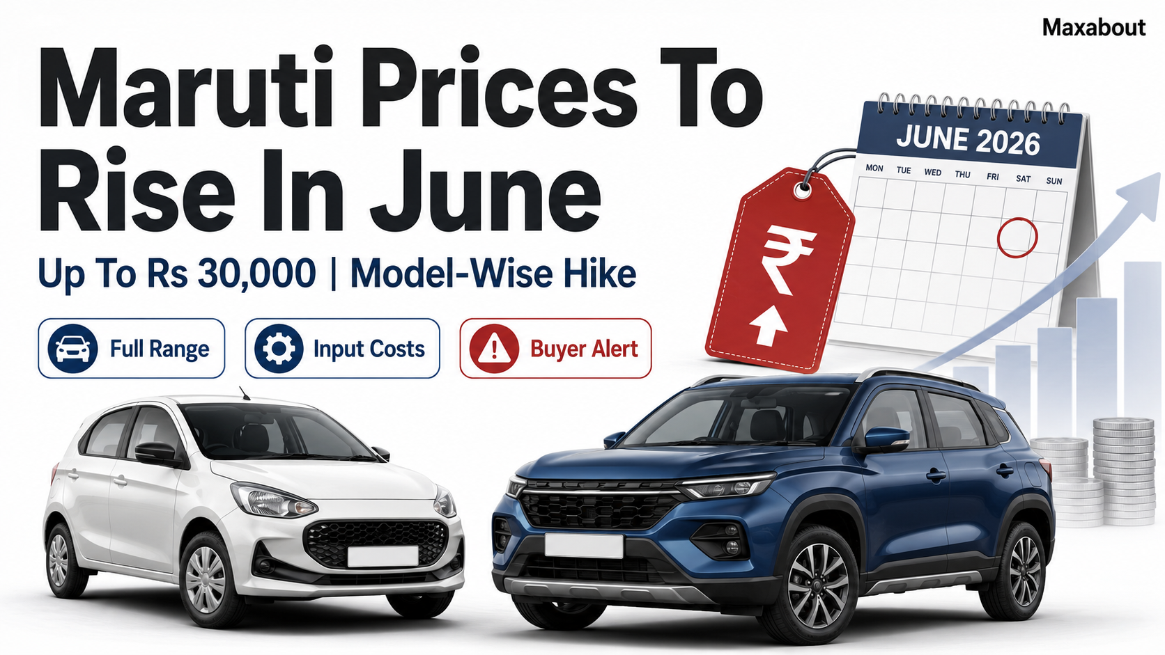 Maruti Suzuki Price Hike Announced: Cars to Cost up to ₹30,000 More From June 2026
