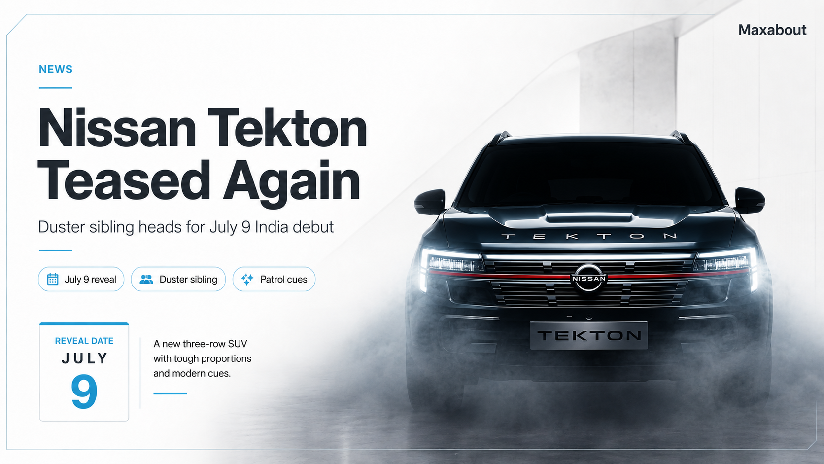 Nissan Tekton Teased: Meet the ‘Baby Patrol’ Creta Rival Debuting on July 9