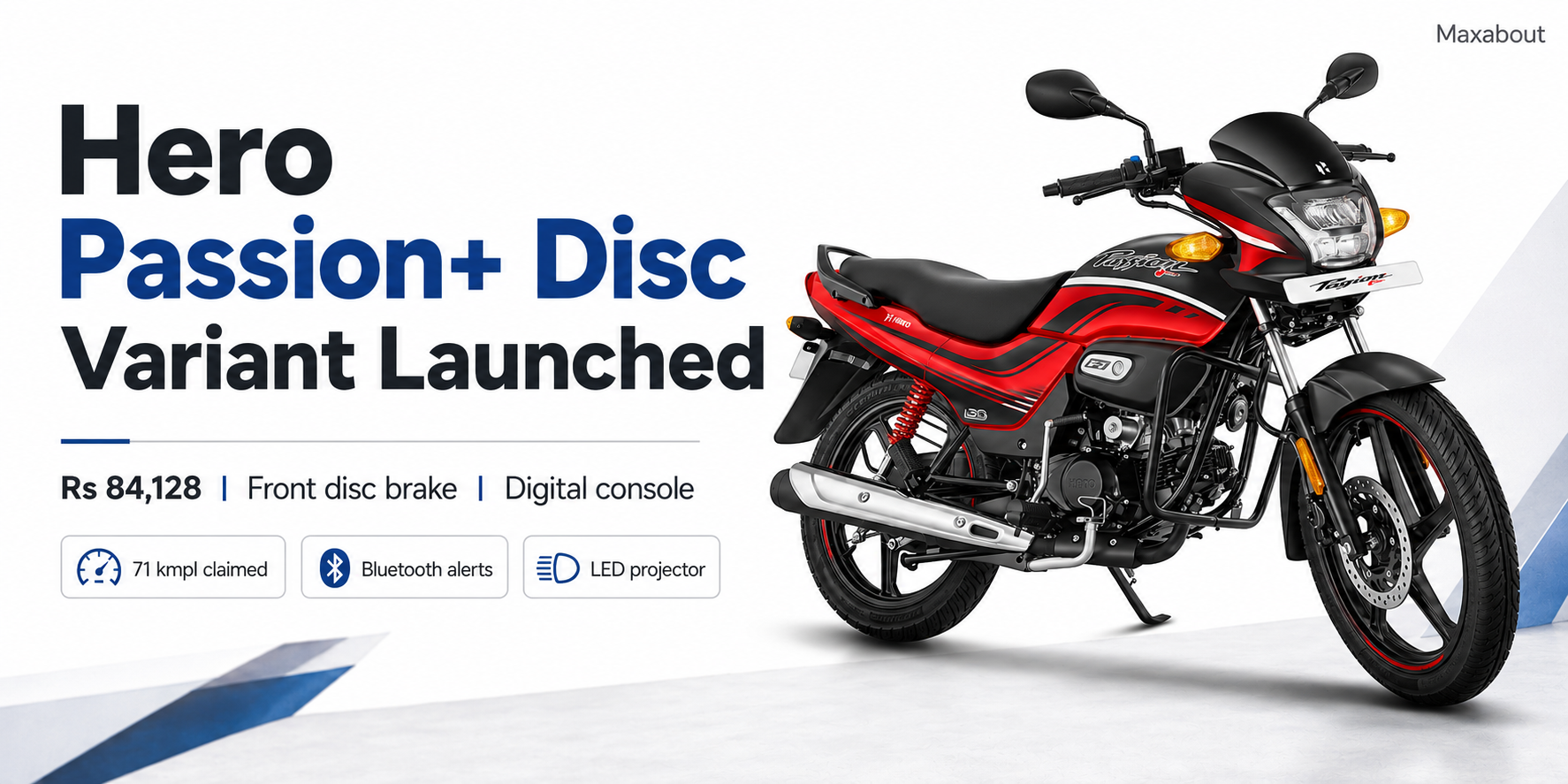 Hero Passion Plus Disc Variant Launched at Rs 84,128