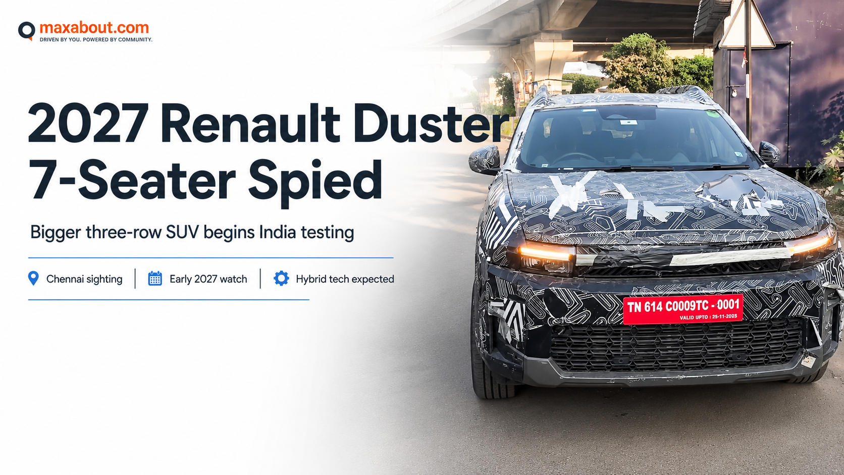 2027 Renault Duster 7-Seater Spied Testing in Chennai: Expected Price, Design, and India Launch Timeline