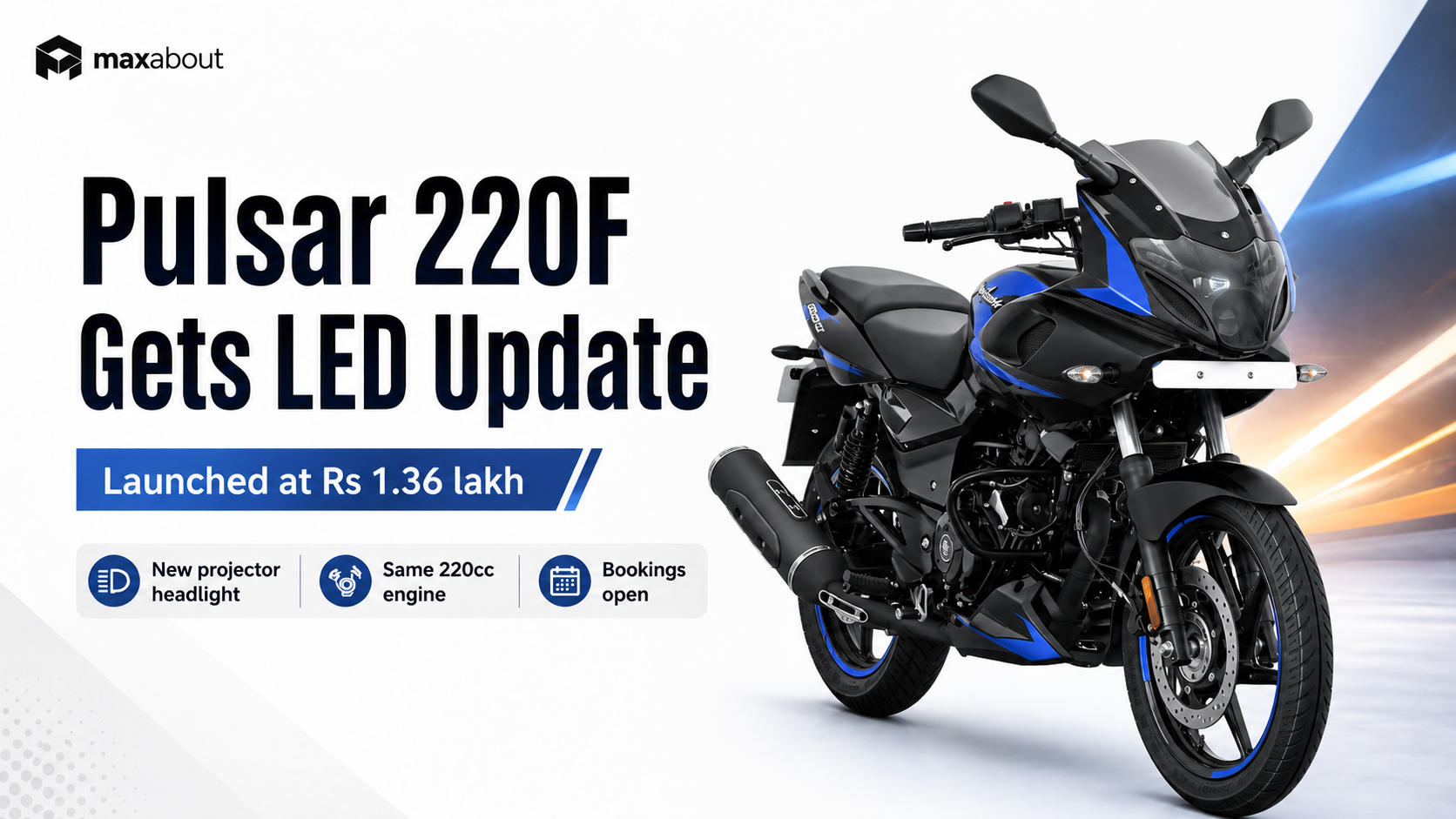 2026 Bajaj Pulsar 220F launched with LED projector headlight
