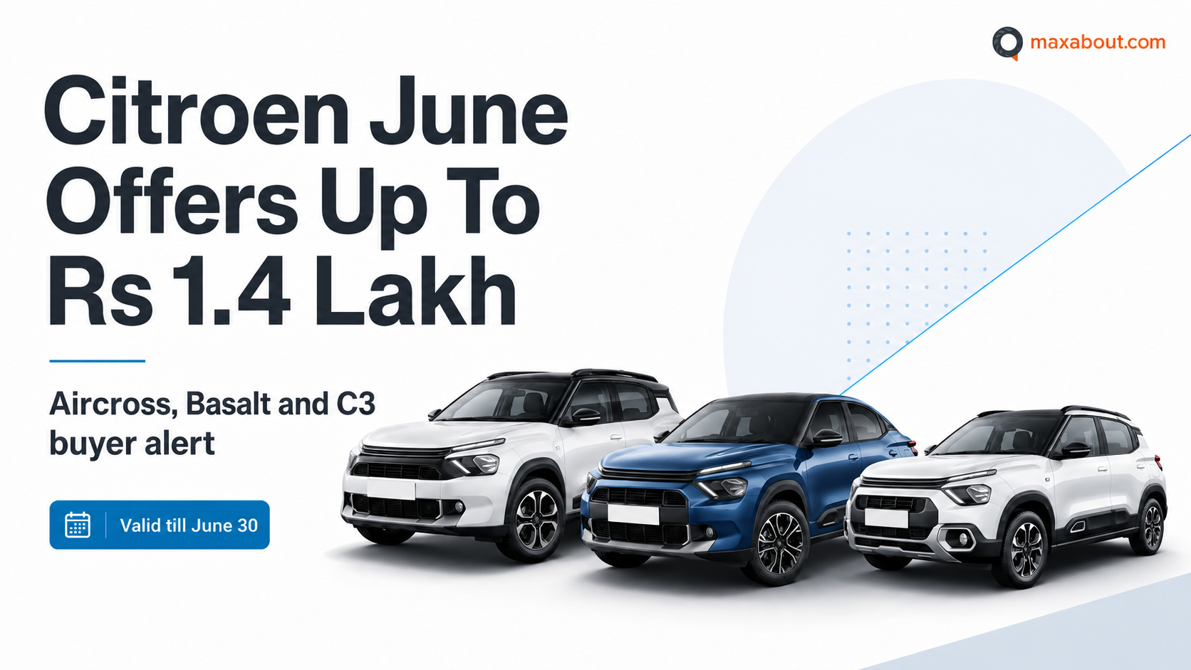 Citroen June 2026 Offers: Aircross, Basalt Benefits Reach Rs 1.4 Lakh