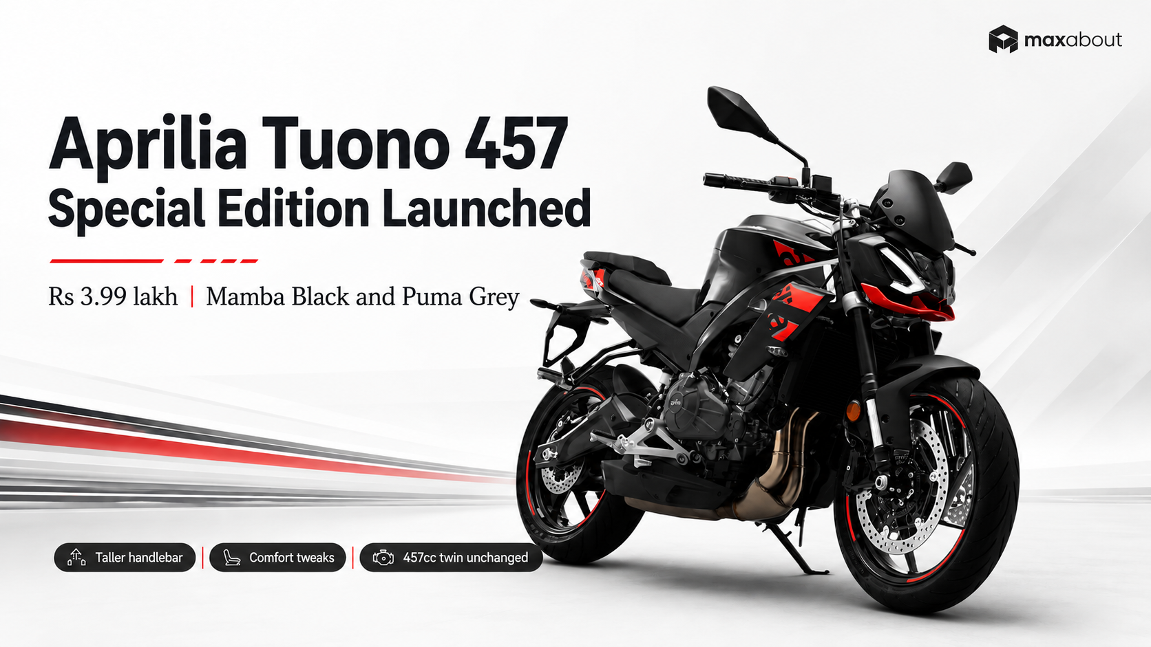 Aprilia Tuono 457 Special Edition Launched At Rs 3.99 Lakh