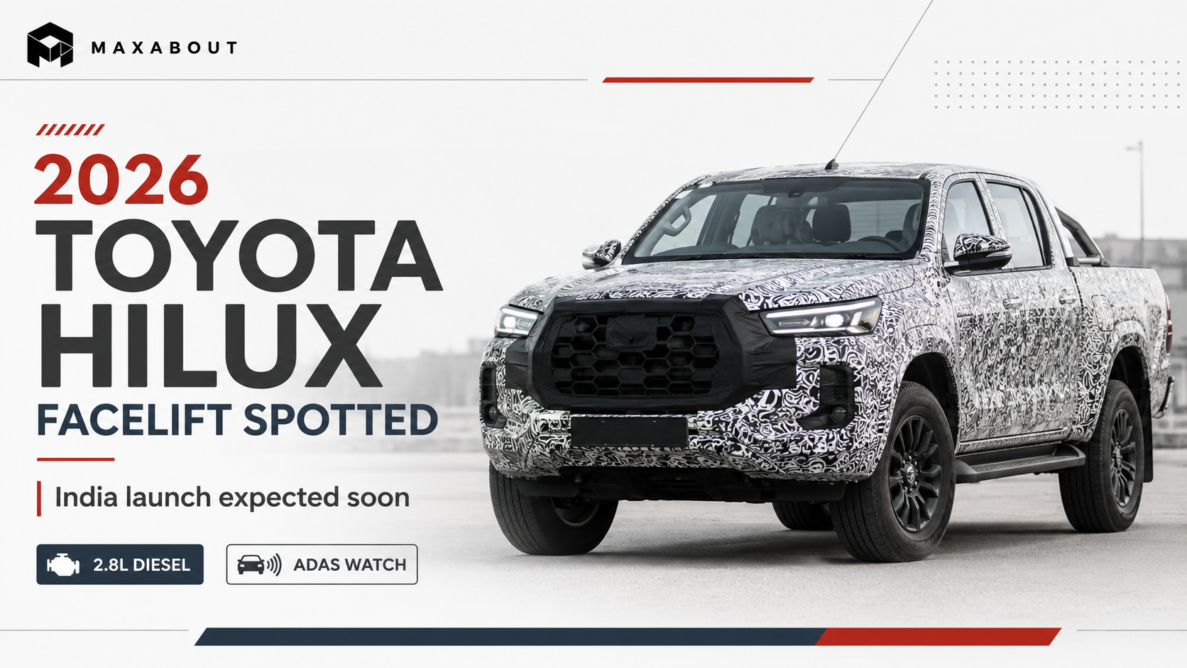 2026 Toyota Hilux Facelift Spotted In India, Launch Expected Soon