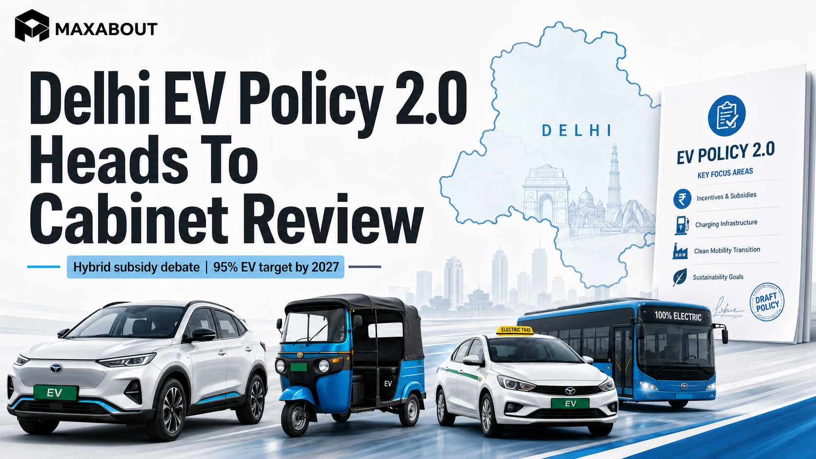 Delhi EV Policy 2.0 Cabinet Review: Hybrid Tax Waiver Debate, 95 Percent EV Target Explained