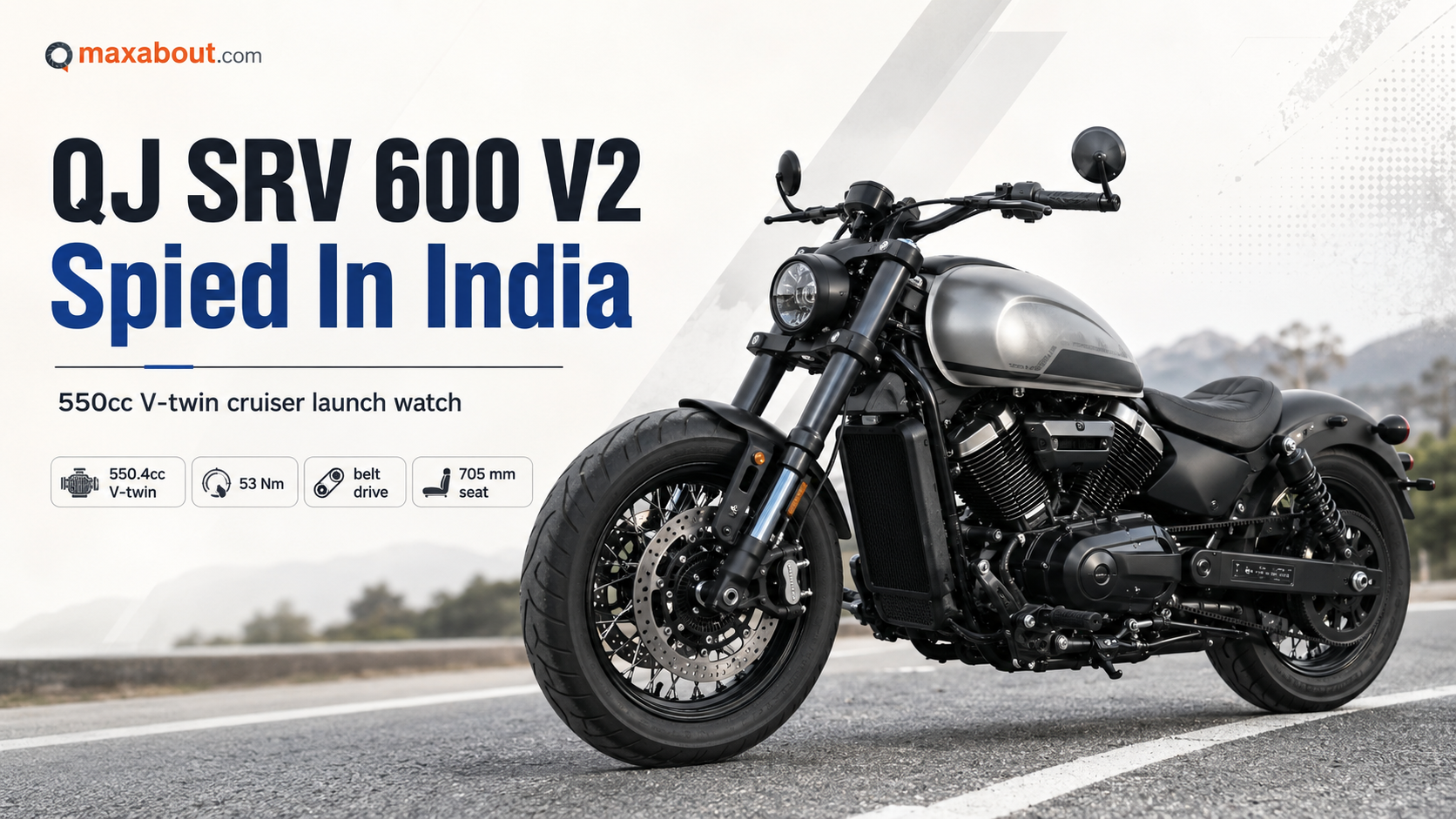 QJ Motor SRV 600 V2 Spied In India: 550cc V-Twin Cruiser Launch Watch