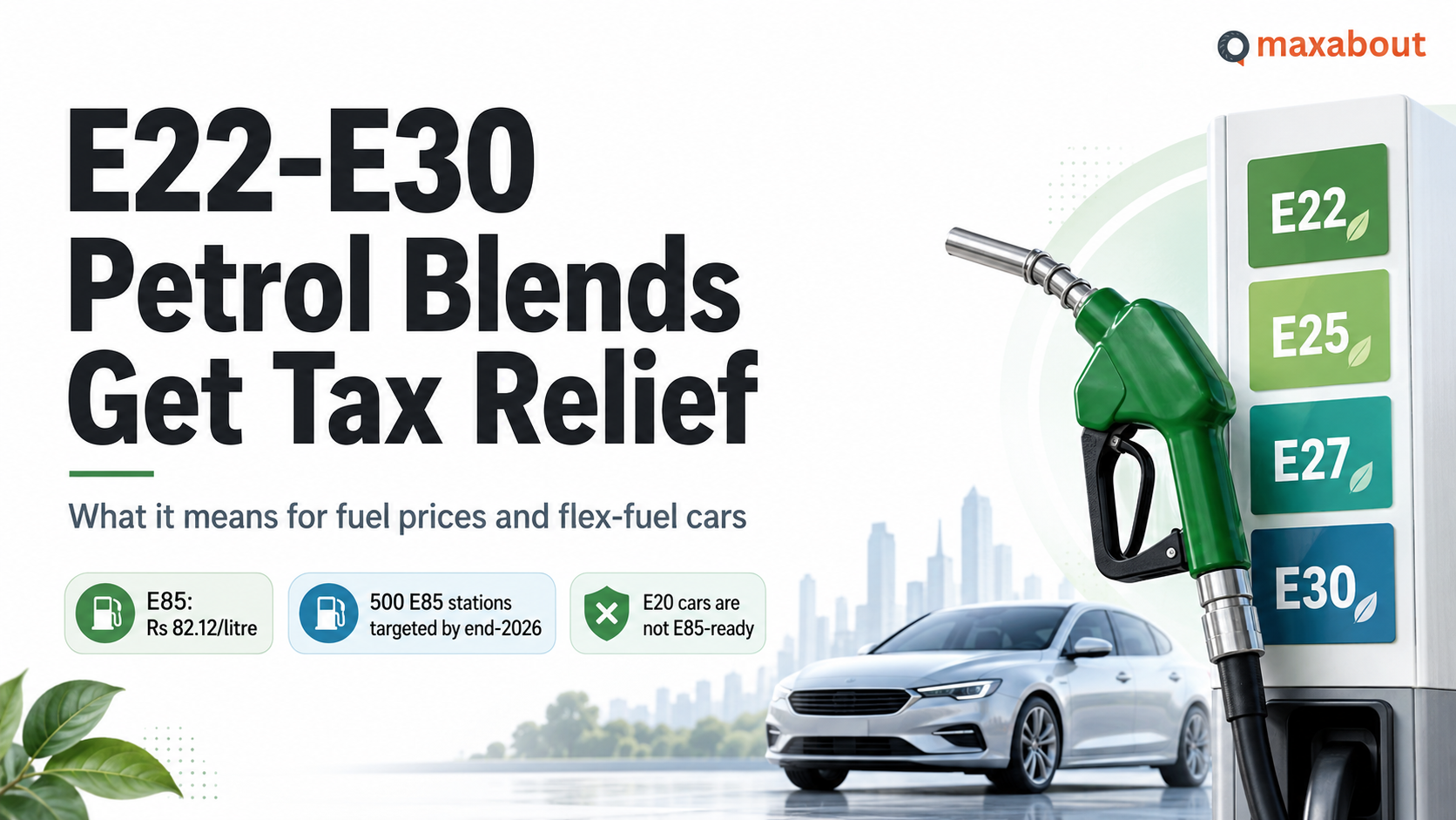 E22, E25, E27 and E30 Petrol Blends Get Excise Duty Exemption in India