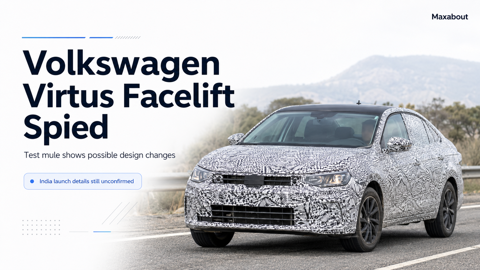 Volkswagen Virtus Facelift Spied: What The Test Mule Shows