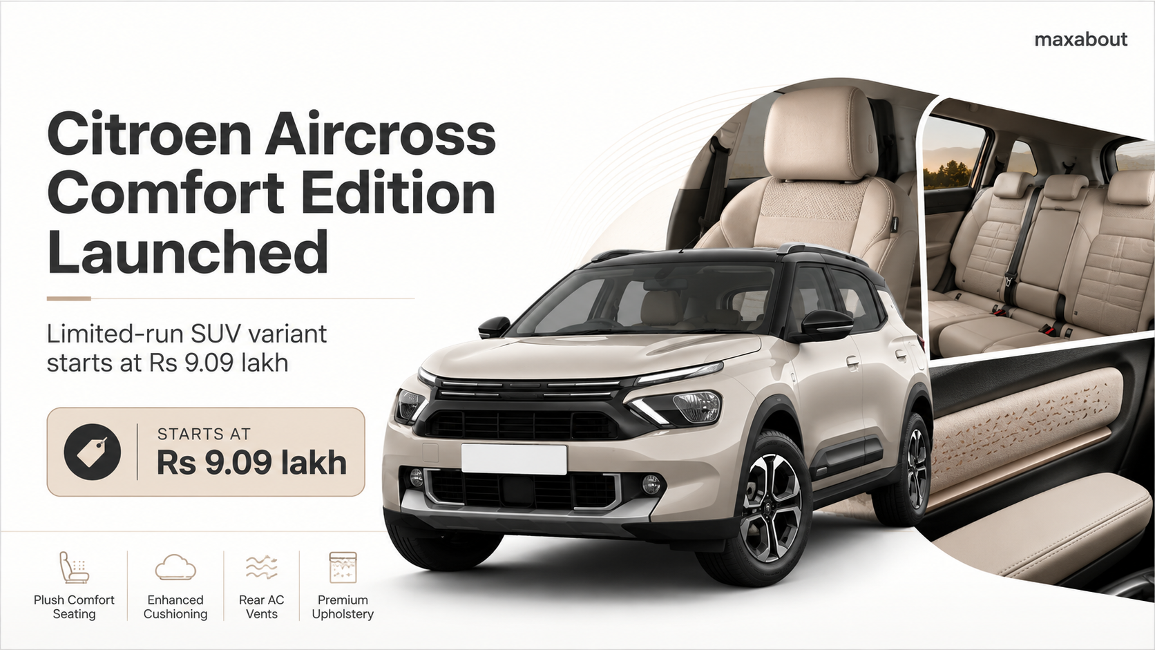 Citroen Aircross Comfort Edition Debuts: Premium Upgrades for Under ₹10 Lakh!