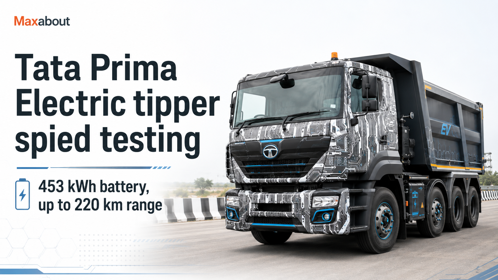 Tata Prima Electric Tipper Truck Spied Testing: Check Battery, Range, and Expected Launch