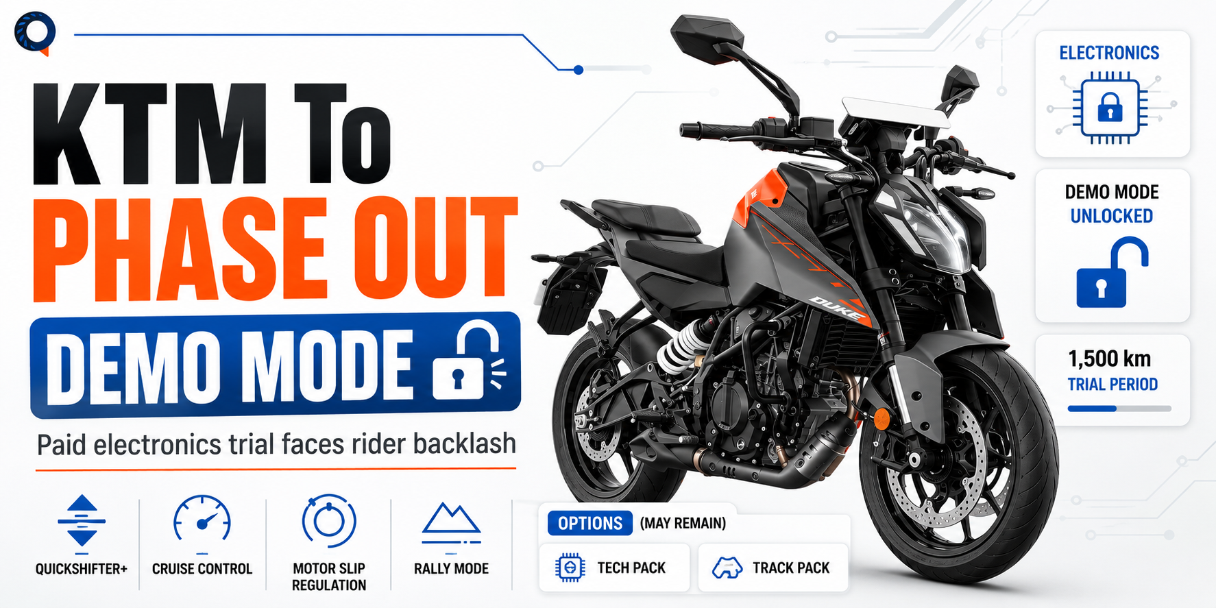 KTM Eliminates ‘Demo Mode’ Software Paywall on Next-Gen Bikes After Rider Pushback