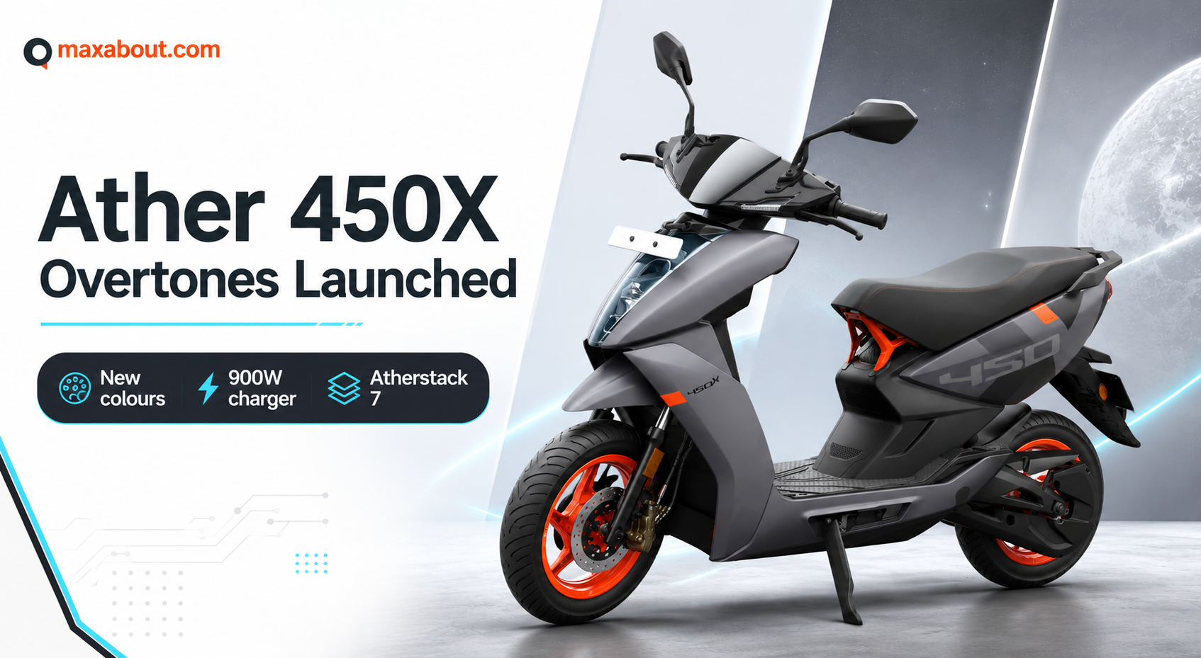 Ather 450X Overtones Series Launched With New Colours, 900W Charger and Atherstack 7