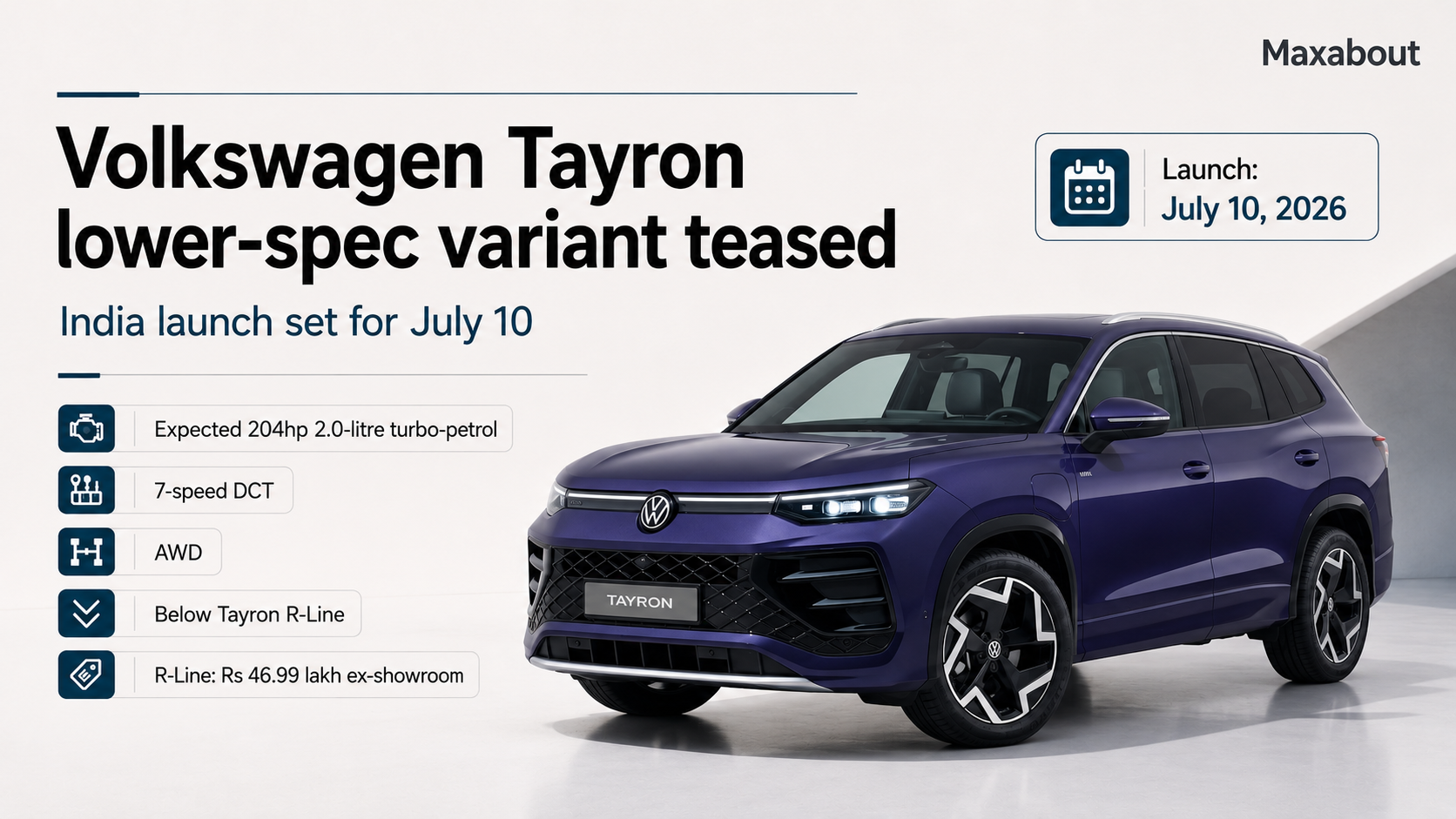 More Affordable Volkswagen Tayron Variant Launching on July 10