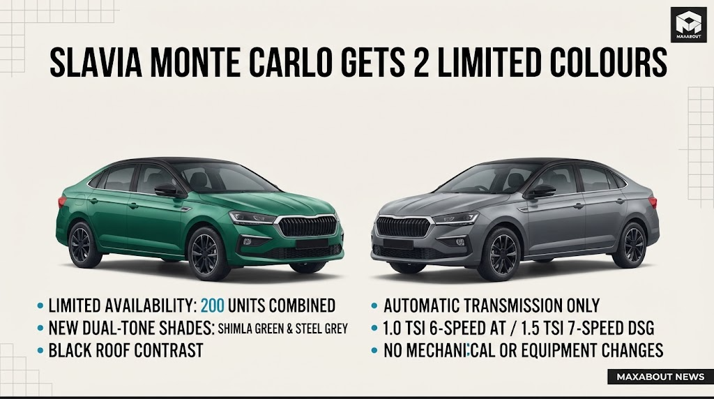 Skoda Slavia Monte Carlo Just Got a Visual Upgrade: See the 2 New Stunning Colorways!