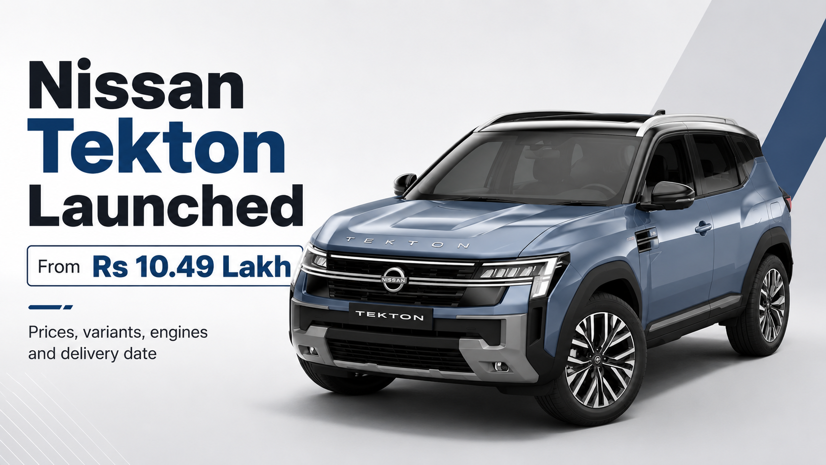 Nissan Tekton Launched in India at ₹10.49 Lakh: Check Price, Variants & Full Specs