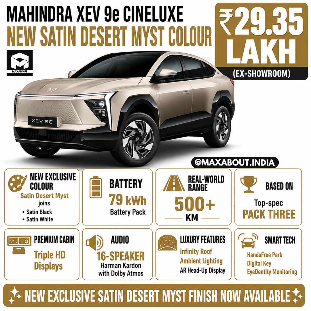 mahindra-xev-9e-cineluxe-gets-satin-desert-myst-colour-price-and-features-unchanged