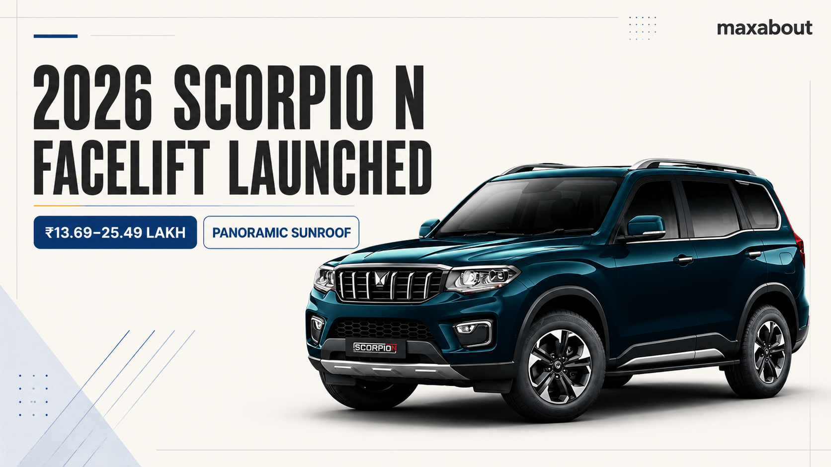 2026 Mahindra Scorpio N Facelift Launched From ₹13.69 Lakh