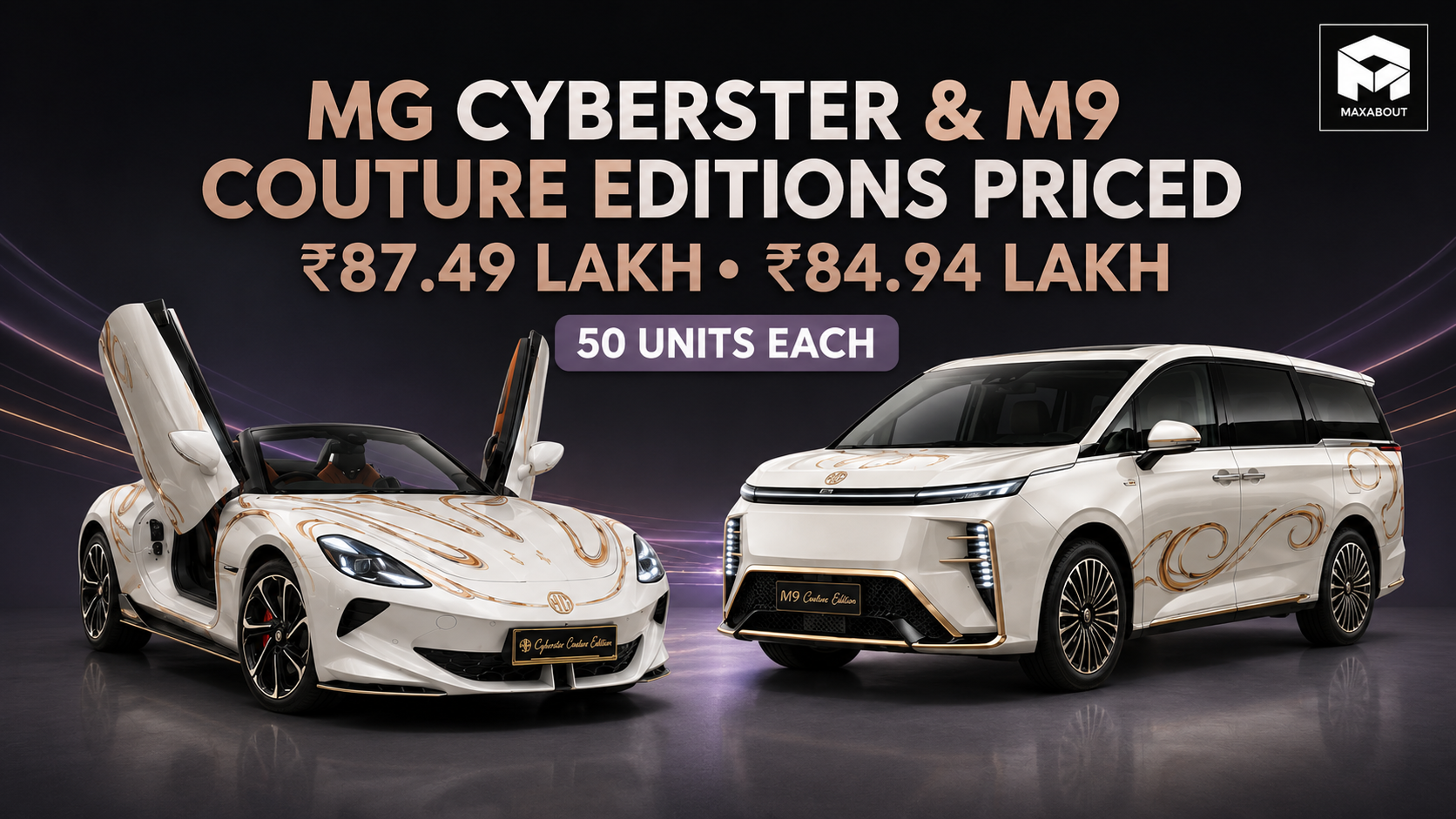 MG Cyberster and M9 Couture Edition Prices: ₹87.49 Lakh and ₹84.94 Lakh