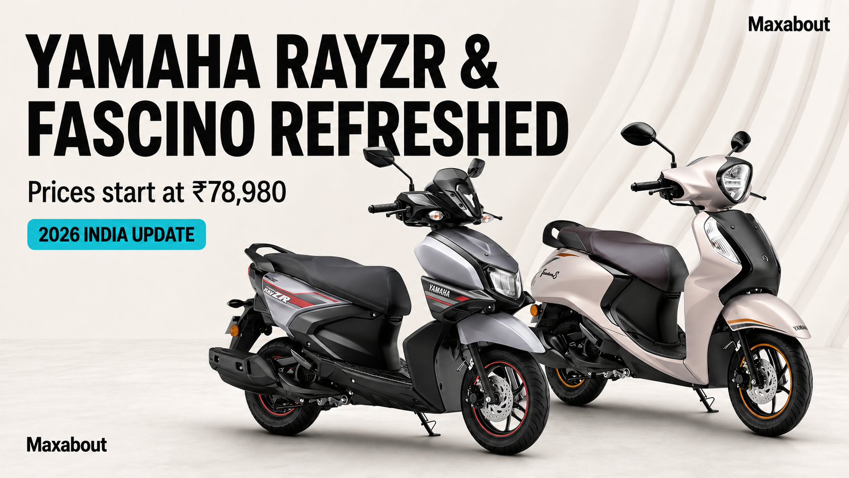 2026 Yamaha RayZR and Fascino Refresh Starts at Rs 78,980