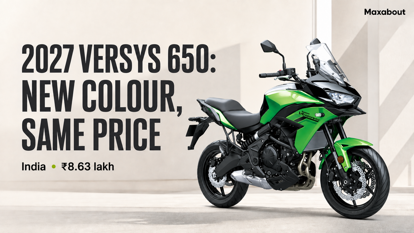 2027 Kawasaki Versys 650 Launched in India at ₹8.63 Lakh With New Candy Lime Green