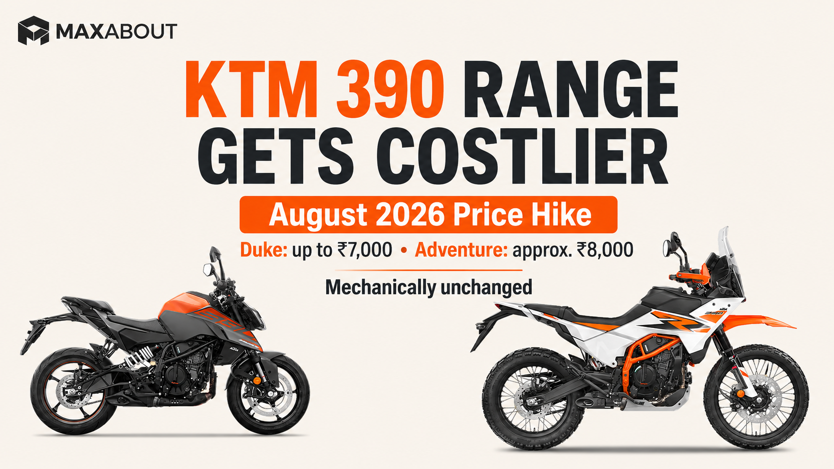 KTM 390 Duke & Adventure Range Gets August Price Hike: Check New Ex-Showroom Prices