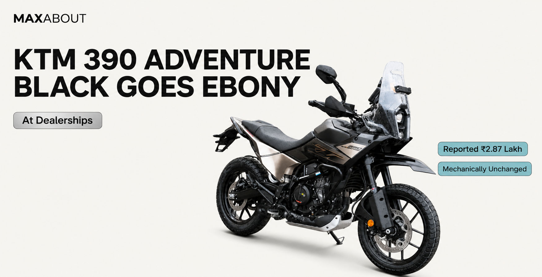KTM 390 Adventure Ebony Black Reaches Dealerships: Reported Price and Details