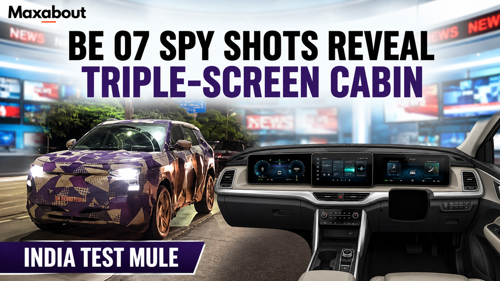 Mahindra BE 07 Spy Shots Reveal Triple-Screen Cabin