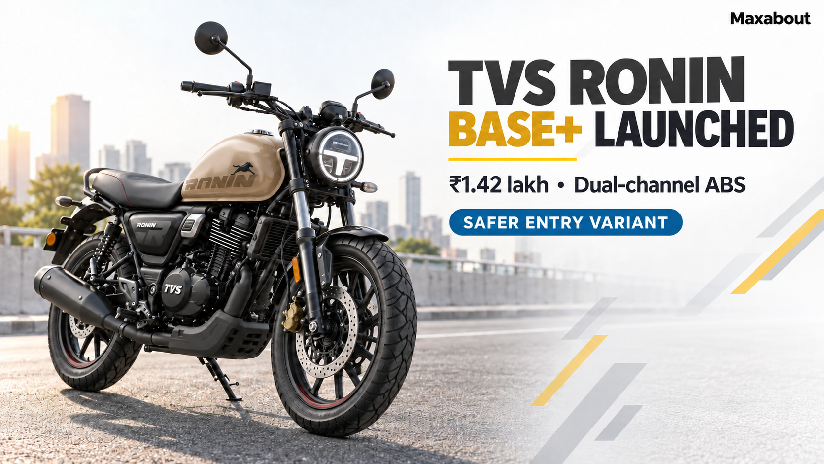 TVS Ronin Base Plus Launched at ₹1.42 Lakh With Dual-Channel ABS