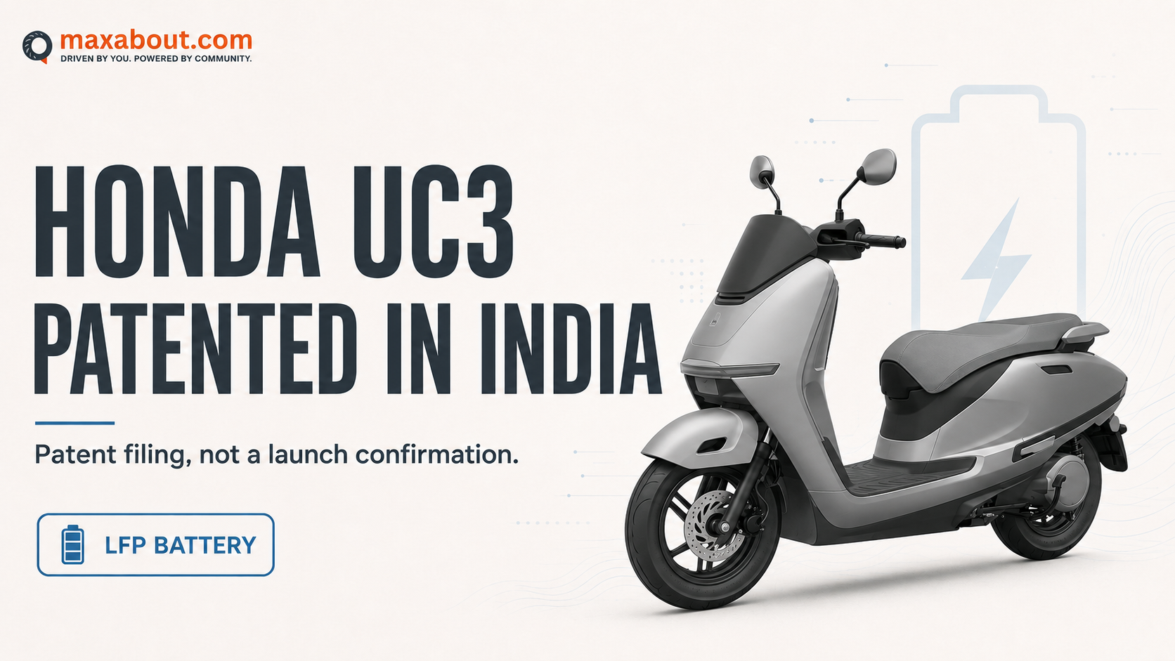 Honda UC3 India Patent: Fixed LFP Battery, but No Launch Date