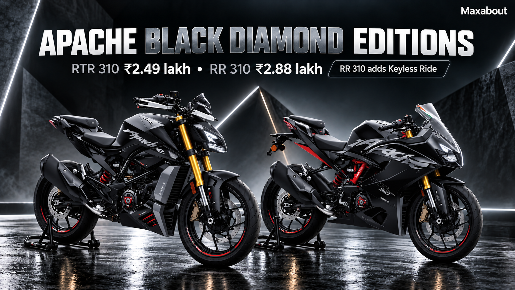 TVS Apache RTR 310 and RR 310 Black Diamond Editions: Prices and What’s New