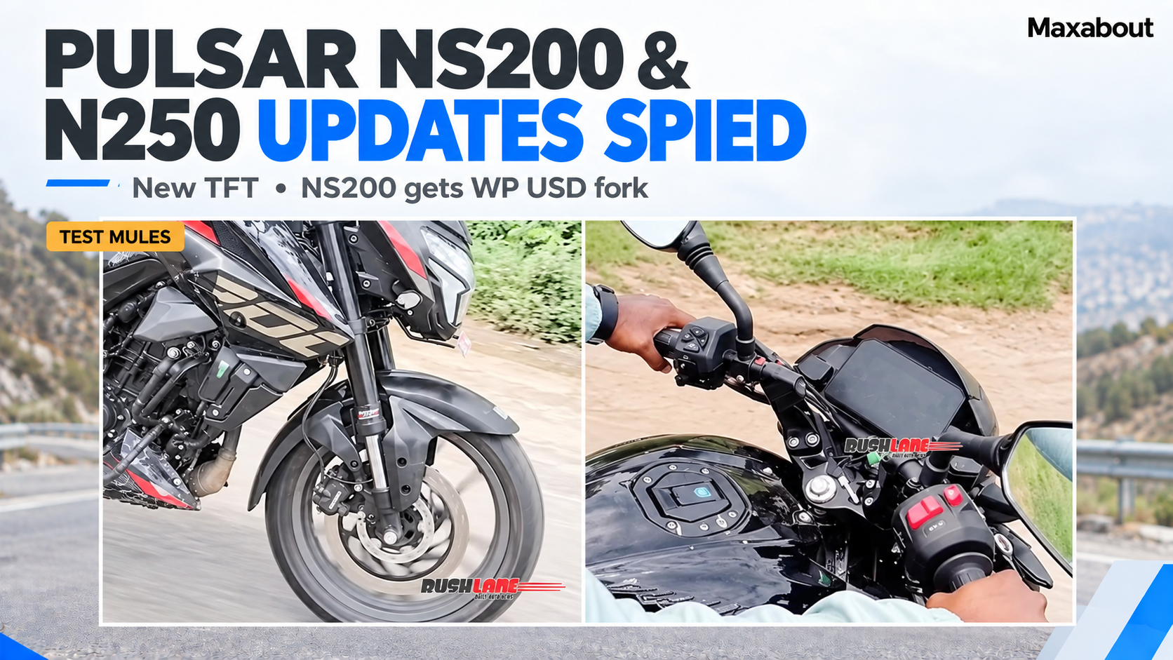 Bajaj Pulsar NS200 and N250 Updates Spied With New TFT