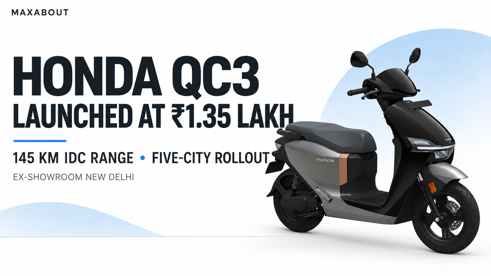 Honda QC3 Launched at Rs 1.35 Lakh: Range, Charging and Five-City Availability
