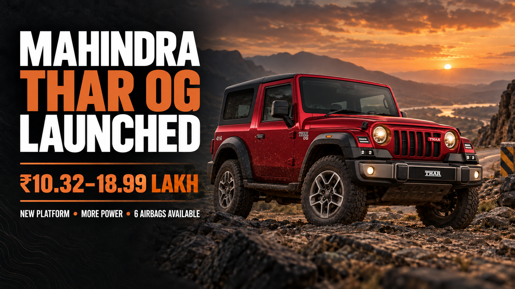 Mahindra Thar OG Launched at ₹10.32 Lakh: Full Prices, Variants and Key Changes