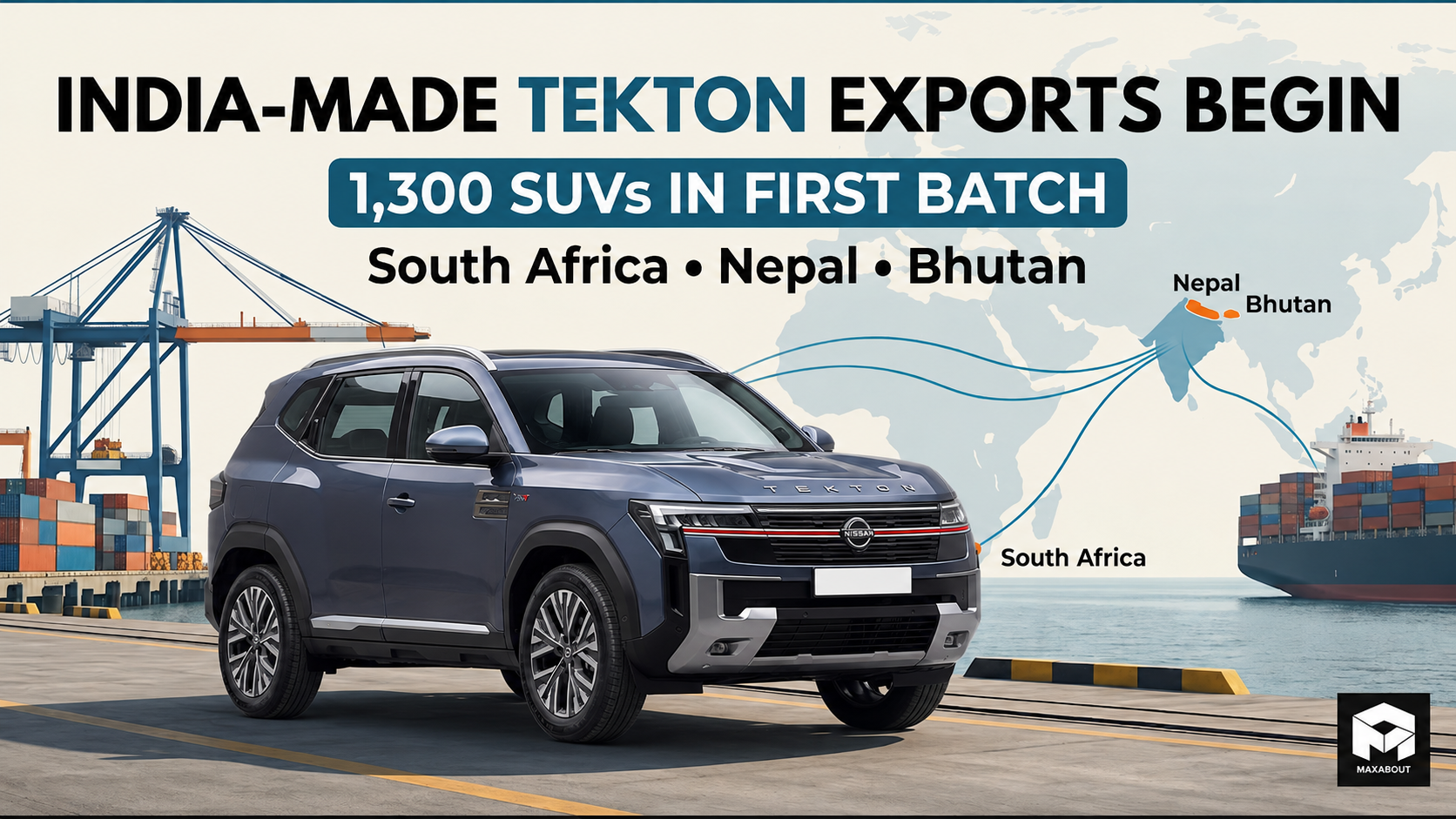 Nissan Tekton Exports Begin from India: First 1,300 SUVs Head to Three Markets