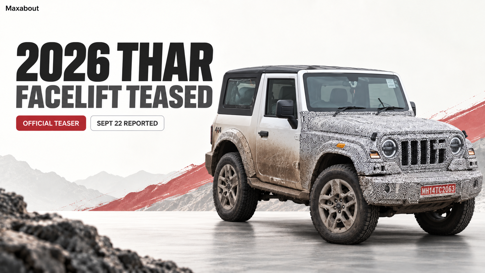 2026 Mahindra Thar Facelift Teased; September 22 Launch Reported