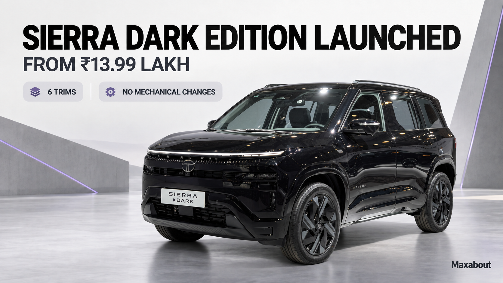 Tata Sierra Dark Edition from ₹13.99 Lakh: Prices, Trims and Premiums
