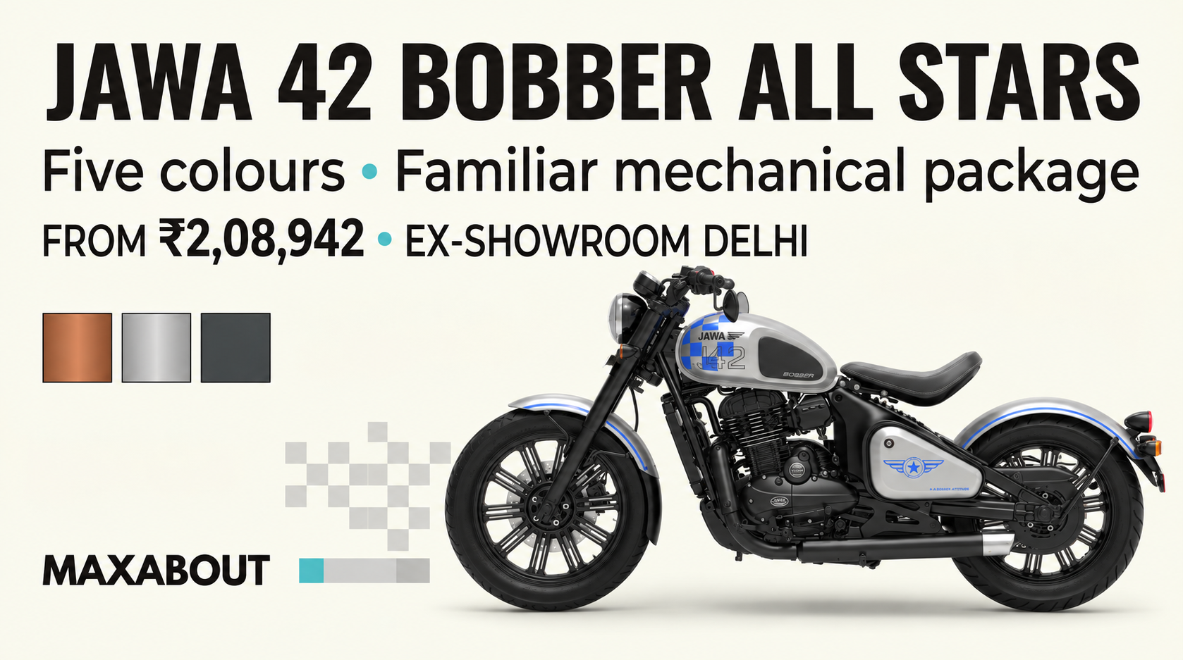 Jawa 42 Bobber All Stars: five colours, prices from ₹2,08,942