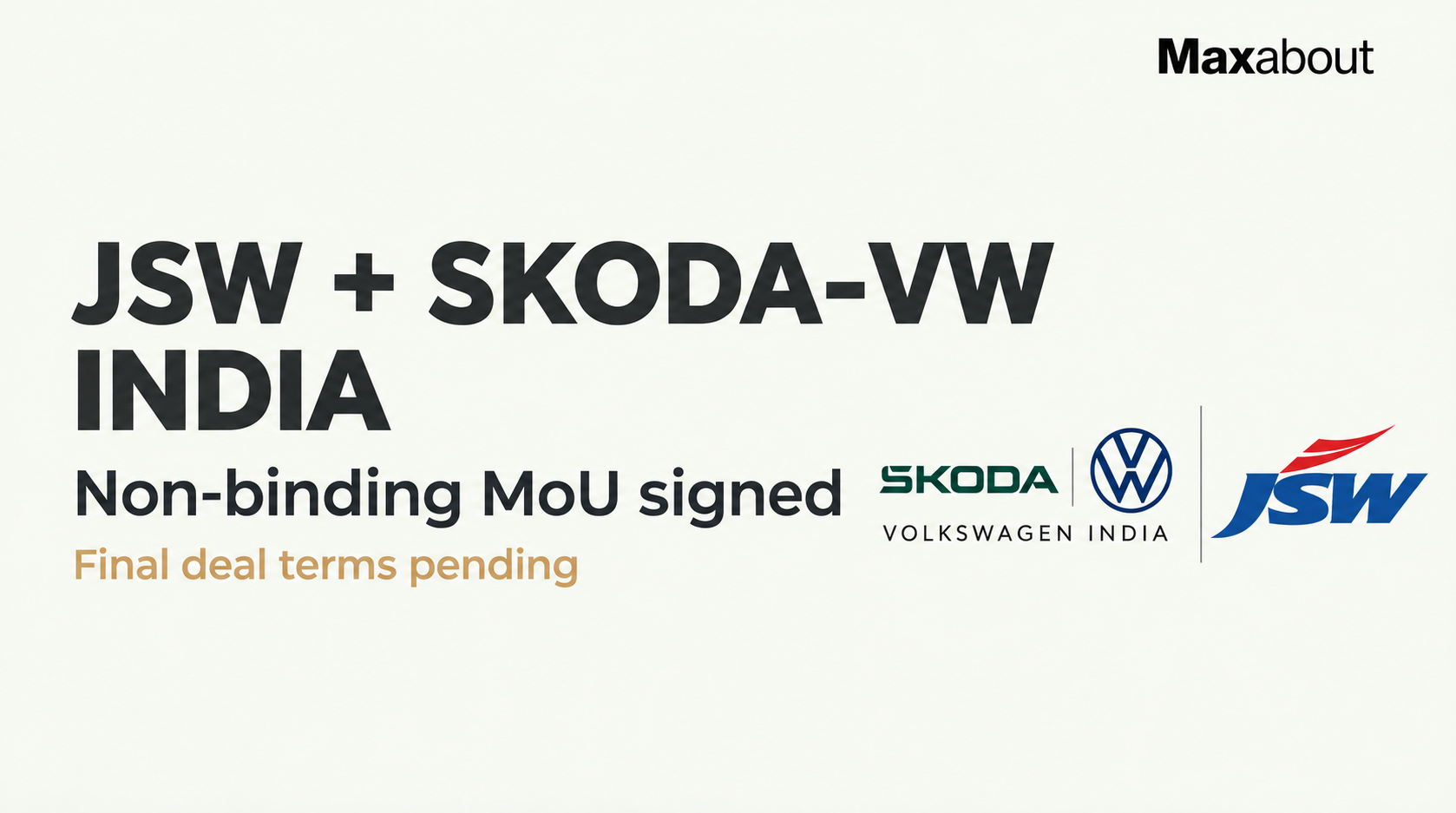 JSW and Skoda Volkswagen India Sign Non-Binding Partnership MoU