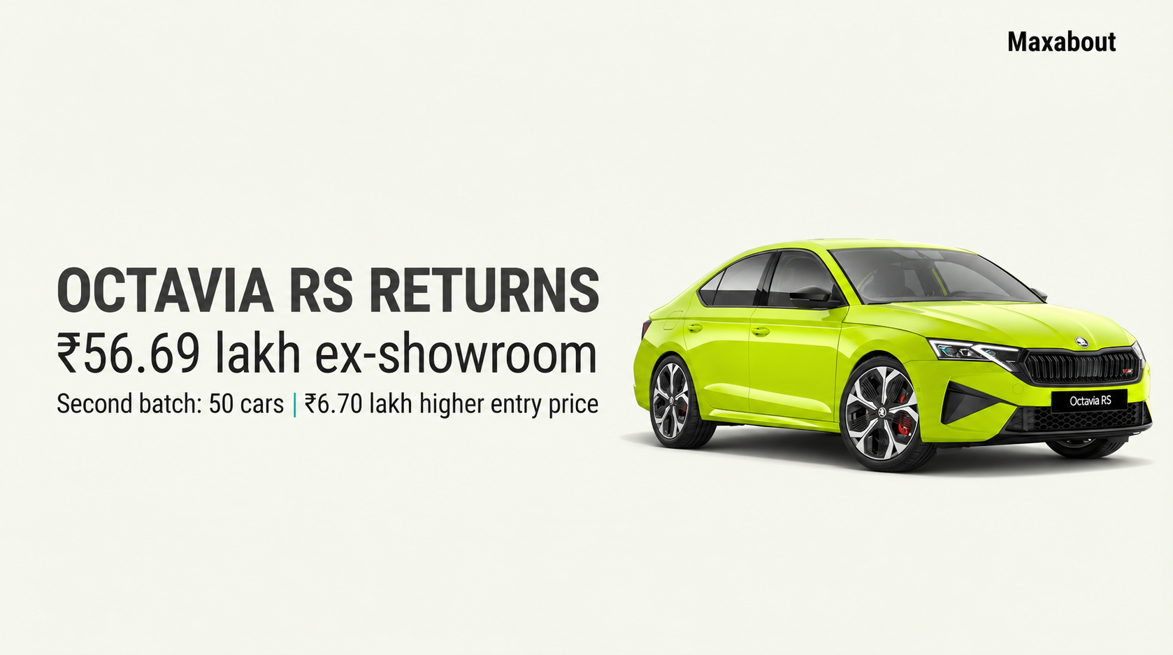 Skoda Octavia RS second batch costs ₹56.69 lakh: price rise and key details