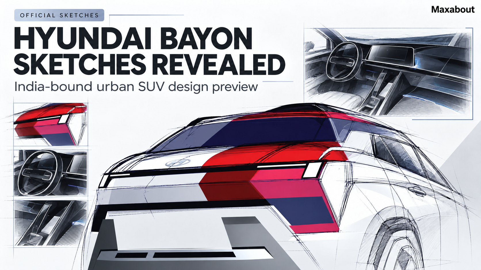 Hyundai BAYON Official Sketches Preview India-Bound Urban SUV