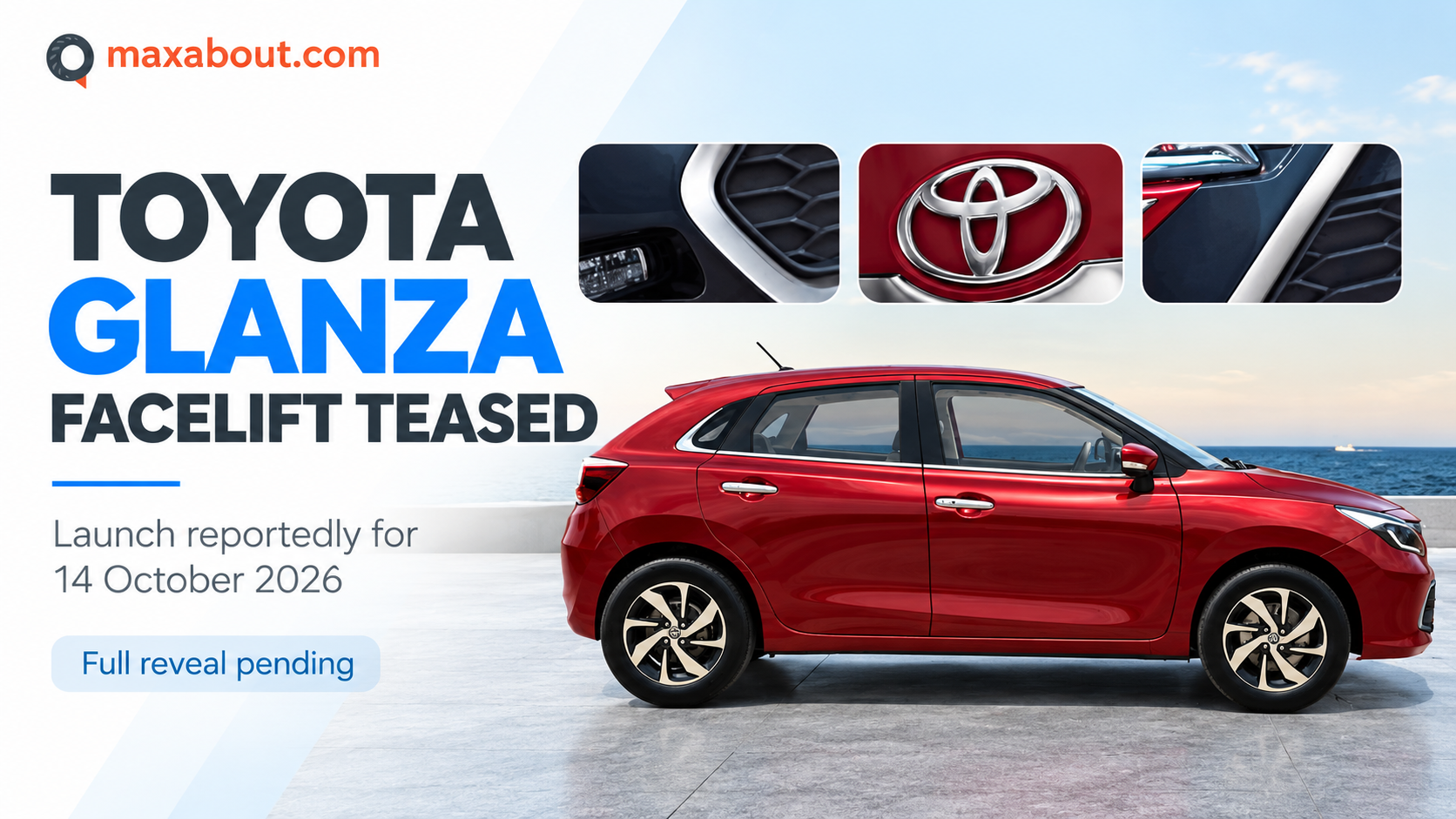 Toyota Glanza facelift teaser: visible changes and what remains unconfirmed before 14 October